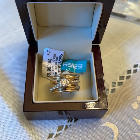 ❤️❤️❤️EFFY 14K White&Yellow Gold Diamond Ring ❤️❤️ - Picture 9 of 16